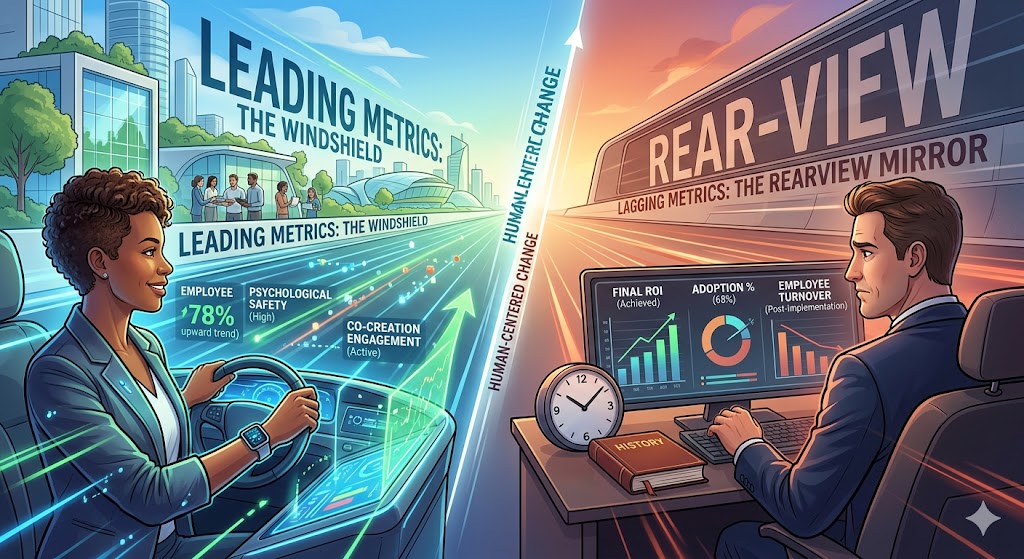 Leading Metrics vs. Lagging Metrics in Human-Centered Change