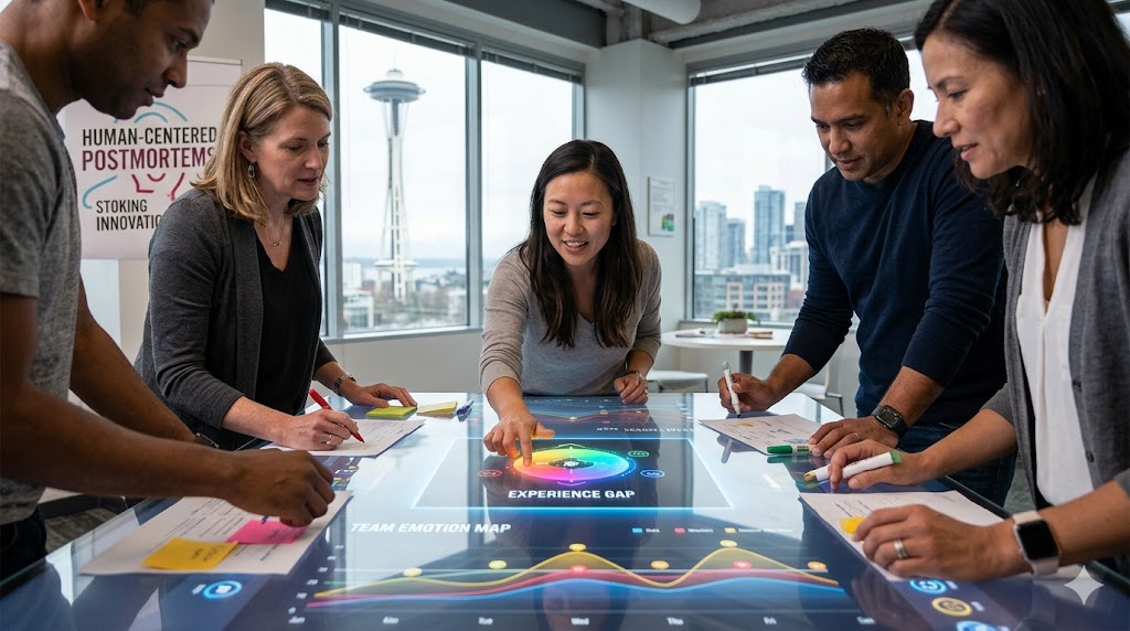 Human-Centered Postmortems for Innovation Projects