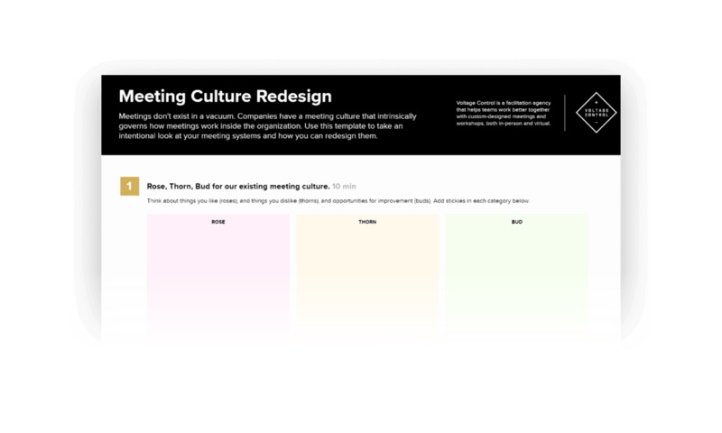 Voltage Control Meeting Culture Redesign