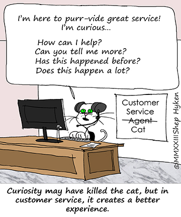 Shep Hyken Curiosity Cat Cartoon