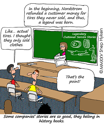 Nordstrom Tires Story Cartoon from Shep Hyken
