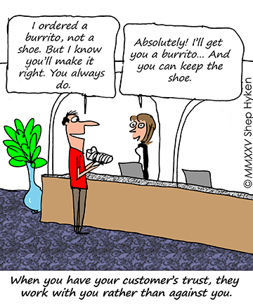 Trust Recovery Cartoon from Shep Hyken