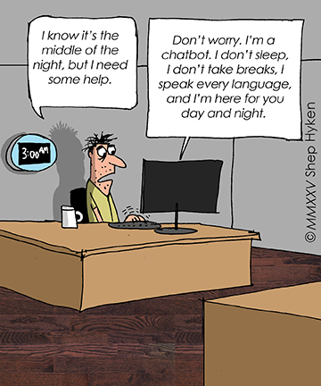 Chatbots Shep Hyken Cartoon