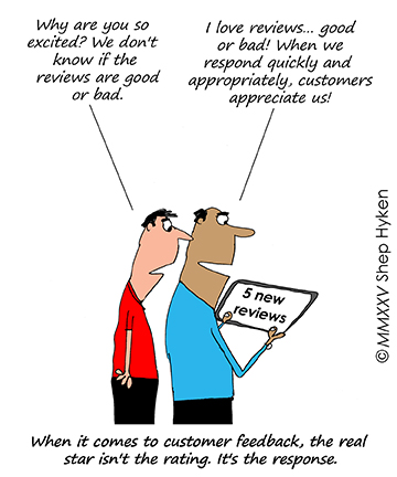 Negative Reviews Shep Hyken Cartoon