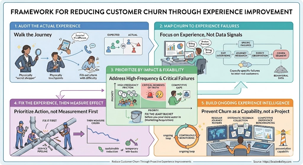 Framework for Reducing Customer Churn Infographic