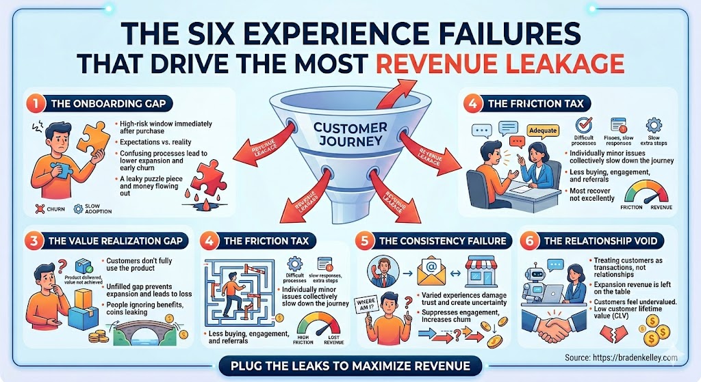 Six Experience Failures That Drive Revenue Leakage