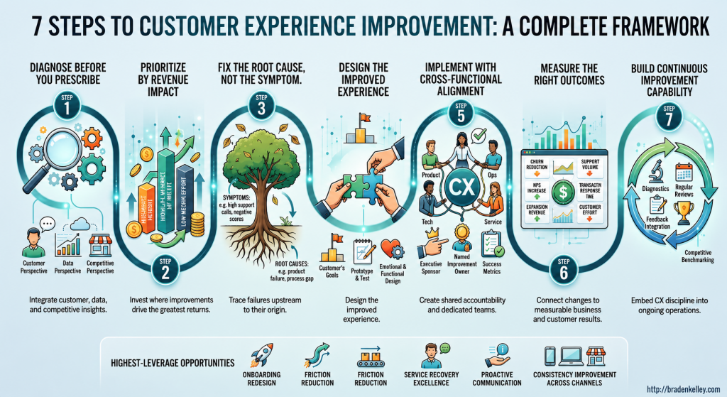 7 Steps to Customer Experience Improvement Infographic