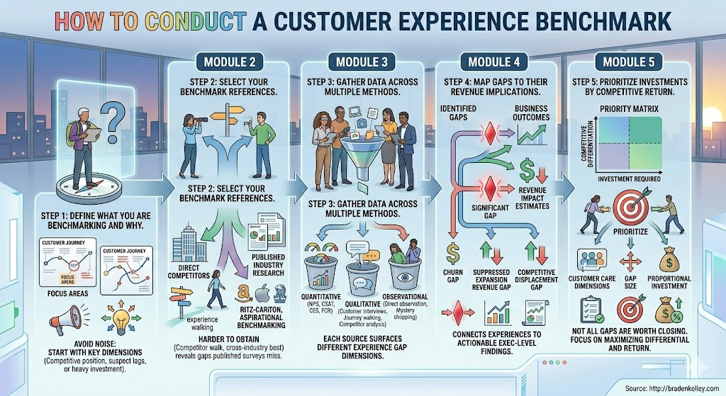 How to Conduct a Customer Experience Benchmark Infographic