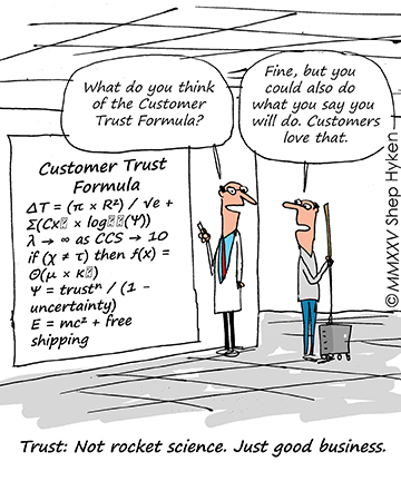 Customer Trust Formula Cartoon