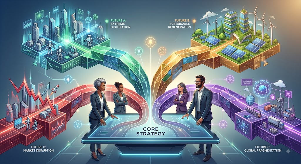 Designing Corporate Strategy for Multiple Simultaneous Futures